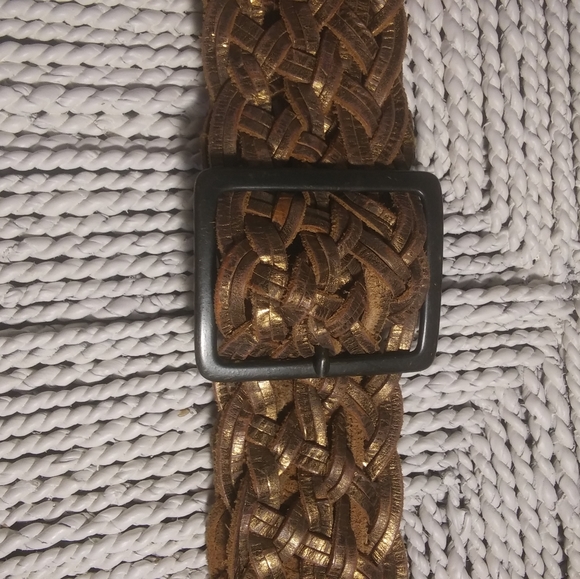 Vintage Style Wide Braided Leather Belt - Picture 4 of 7